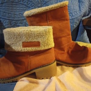 Orange women's boots